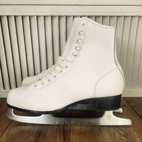 VTG American Rocket Figure Skates Style 520 Womens Sz 10 White Vinyl Athletic - Picture 4 of 11